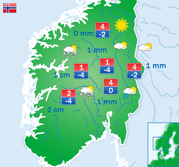 Weersverwachting voor vandaag Weersverwachting voor vandaag